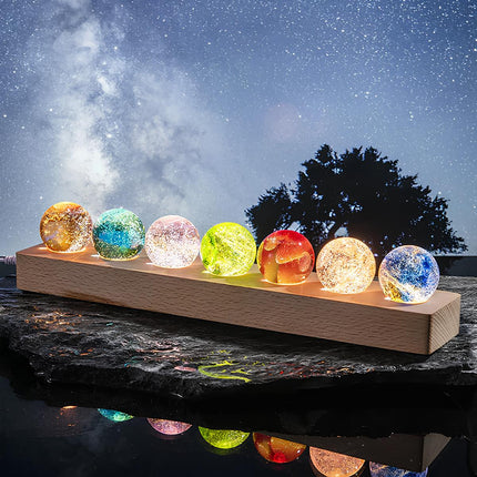 Galaxy Light with 7 Glass Orbs, USB Mood Lamp for Home Office Decor
