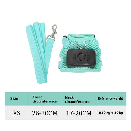 Wearable Air Conditioner Dog Harness with Cooling System & Light-Up Feature | Comfortable Safety Solution for Small Dogs