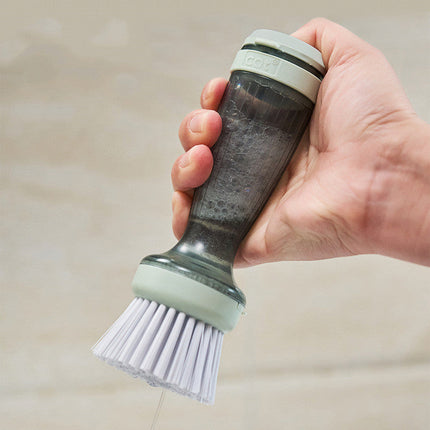 Dish Scrub Brush with Soap Dispenser for Effortless Cleaning | Ergonomic Design for Non-Stick Cookware