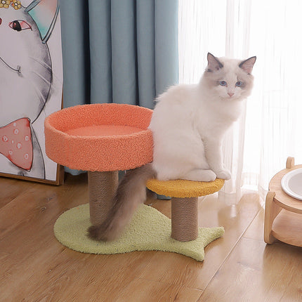 Cat Climbing Frame with Plush Multi-Level Design | Space-Saving Play Structure for Active Cats
