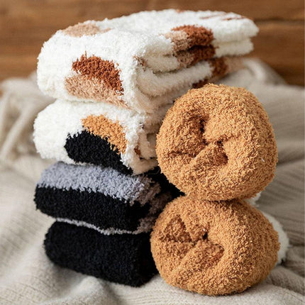 Fuzzy Socks with Cat Paw Design, Funny Socks for Cat Lovers, Warm Socks for Winter, Cat Lover Gifts, Stocking Stuffers