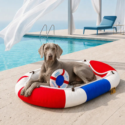 Pool Floats, Pet Pool Float with Raised Edges, Floating Lounger Pet Bed for Patio and Vacation, Outdoor Pet Bed