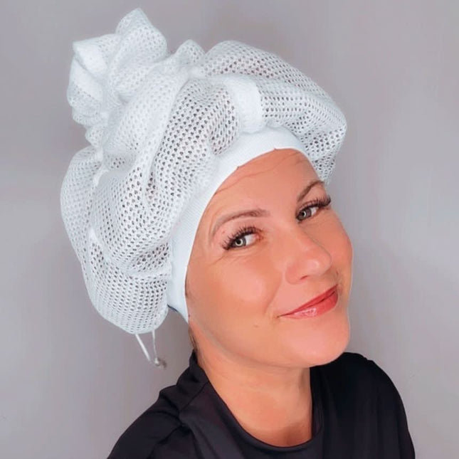 Curly Hair Bonnet for Air Drying, Plopping Cap for Curly Hair, Mesh Hair Net Drying Cap for Frizz Free Curls
