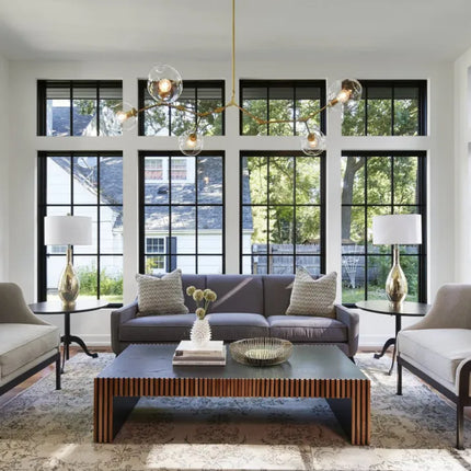 Sputnik Chandelier with Glass Bubbles, Dining Room Chandelier, Mid Century Modern Ceiling Light Fixture – image 10