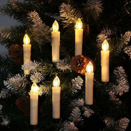 Cordless Clip-On Christmas Candles with Remote Control | Realistic Flickering Glow for Festive Decor