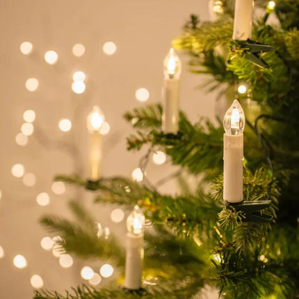 Cordless Clip-On Christmas Candles with Remote Control | Realistic Flickering Glow for Festive Decor