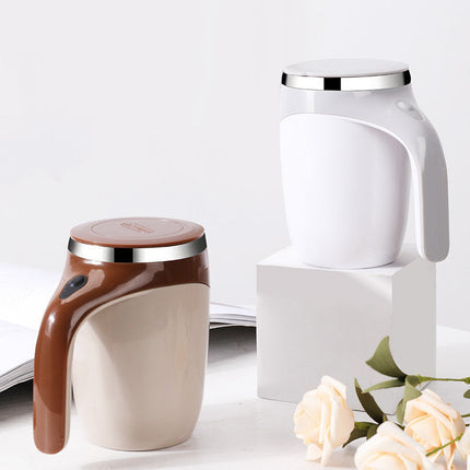 Rechargeable Automatic Stirring Coffee Mug with Stainless Steel Liner | Effortless Mixing for Home and Office