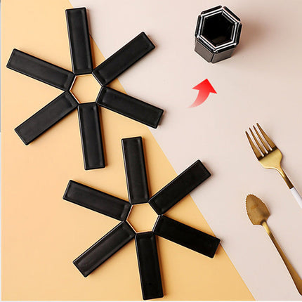 Foldable Heat-Resistant ABS Pan Mat with Hollow Design | Lightweight Kitchen Protector for Easy Storage and Versatile Use