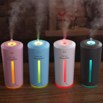 Color Humidifier Cup with 7 LED Lights | 230ml USB Essential Oil Diffuser for Home and Office