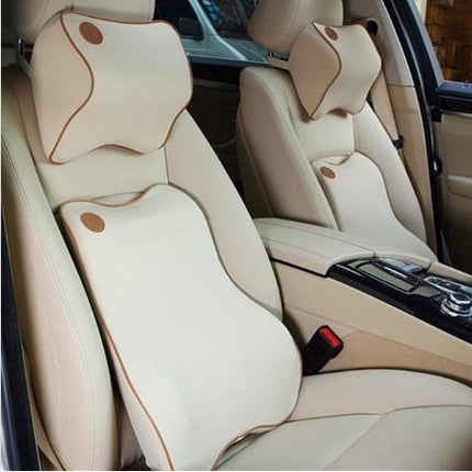 Car Memory Foam Cushion with 3D Headrest & Lumbar Support | Ultimate Comfort for Pain-Free Driving