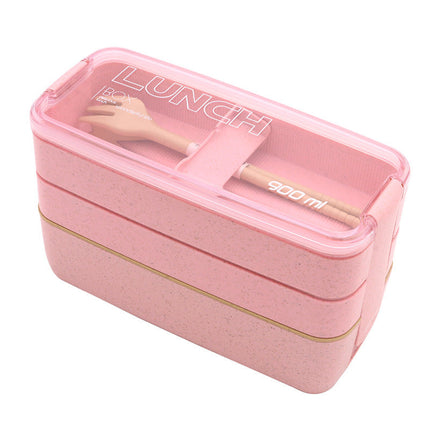 Eco-Friendly Three Layer Bento Lunch Box with Silicone Sealing Ring | Adjustable Meal Separator for Easy Meal Prep