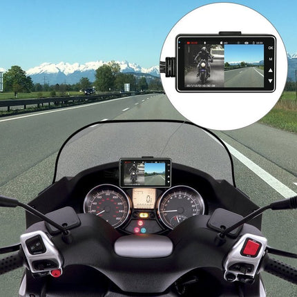 12MP Dual Lens Motorcycle Dash Cam with 3.0" Screen | Waterproof Recording for Safe Rides