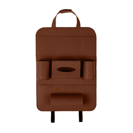 Multi-Pocket Wool Felt Car Backseat Organizer with Adjustable Straps | Durable Storage Solution for Clutter-Free Travel