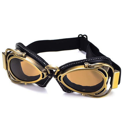 Vintage Motorcycle Goggles, Retro Riding Goggles with Adjustable Strap – image 15