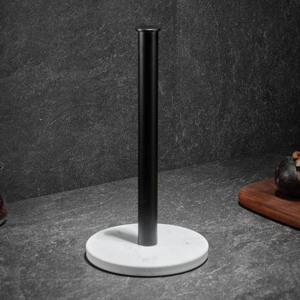 Paper Towel Holder Countertop, Marble Paper Towel Holder with Gold Finish Stainless Steel Stand – image 4