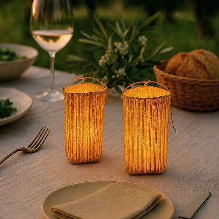 Battery Operated Lanterns, Flameless Candle Lantern with Woven Ramie Shade – image 4