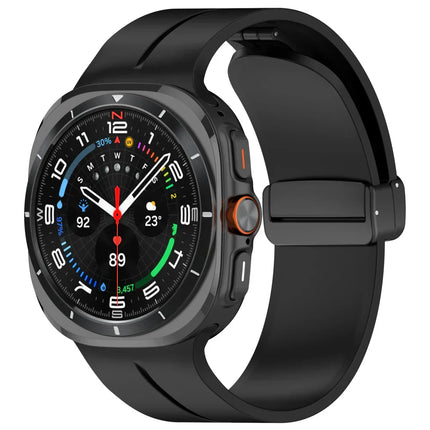 Silicone Watch Band for Samsung Galaxy Watch Ultra, Magnetic Samsung Watch Band with Stainless Steel Buckle