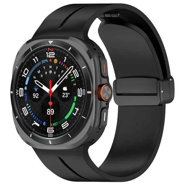 Silicone Watch Band for Samsung Galaxy Watch Ultra, Magnetic Samsung Watch Band with Stainless Steel Buckle