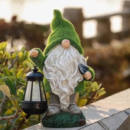 Solar-Powered Garden Gnome with Unique Character | Weatherproof Resin Decor for Magical Outdoor Ambiance
