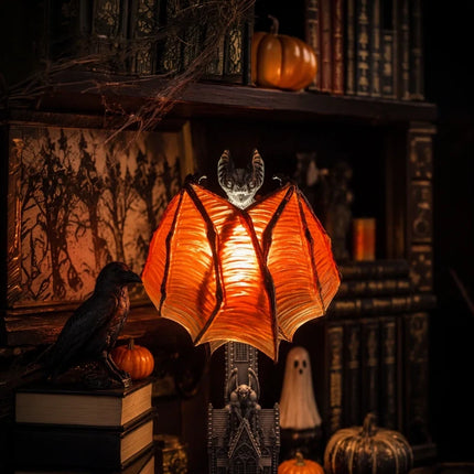 Gothic Table Lamp with Bat Wings, Haunted House Halloween Light – image 10