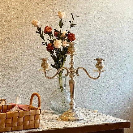 Gilded Candelabra with Adjustable Arms | Elegant Alloy Design for Tailored Candlelight Ambiance