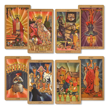 Tarot Card Deck with Guide Book, 78 Gold Foil Tarot Cards with Major Arcana – image 13