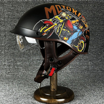 Chopper Half Helmet with Drop Down Visor – image 13