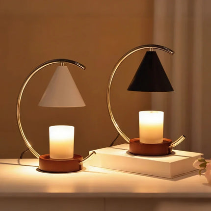 Dimmable Wax Warmer Lamp with Timer Function & Wood Base | Elegant Home Decor for Soothing Fragrance