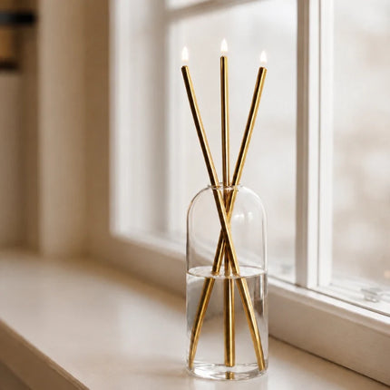 Oil Candle with Refillable Mineral Oil for Steady Glow | Elegant Glass Design for Cozy Ambience