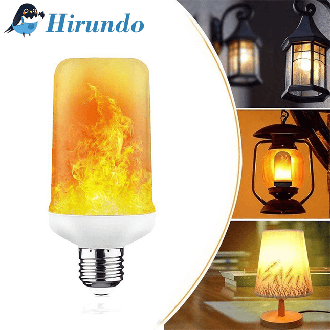 LED Light Bulb with Flame Effect and Gravity Sensor, E27 Flickering Light Bulb with 3 Modes