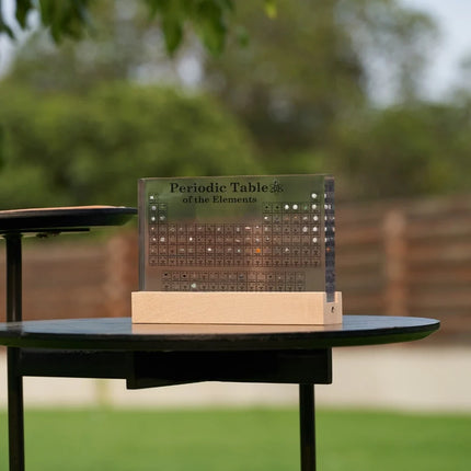 Real Elements Periodic Table Display with Integrated LED Lighting | Educational Acrylic Centerpiece for Science Enthusiasts