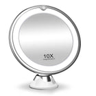 LED Vanity Mirror, 10x Magnifying Mirror with Light and Suction Cup, Lighted Makeup Mirror with 360 Rotation