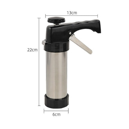 Stainless Steel Cookie Press Machine with 13 Molds & 8 Nozzles | Durable Baking Tool for Cookies and Cake Decorating