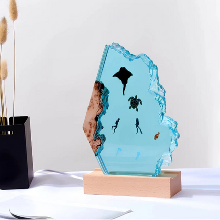 Nature-Inspired Night Light with Multiple Color Options | Premium Resin Design for Relaxing Ambiance