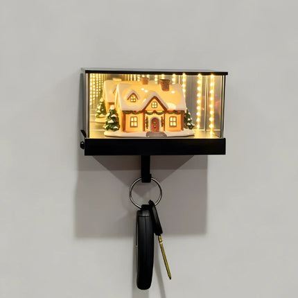Illuminated Key Hanger with Motion-Activated Lighting | Infinity-Mirror Design for Modern Entryways