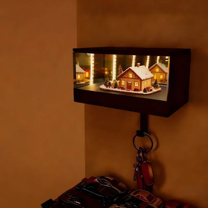 Illuminated Key Hanger with Motion-Activated Lighting | Infinity-Mirror Design for Modern Entryways