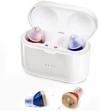 Rechargeable Hearing Aids, Invisible In Ear Hearing Aid with Charging Case for Mild to Severe Hearing Loss – image 2