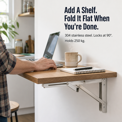 Wall Shelf Brackets, Collapsible Shelf Brackets for Workbench – image 5