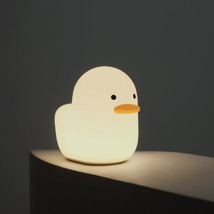 Cartoon Duck LED Night Light with Rechargeable Battery | Soft and Cuddly Bedside Lamp for Kids