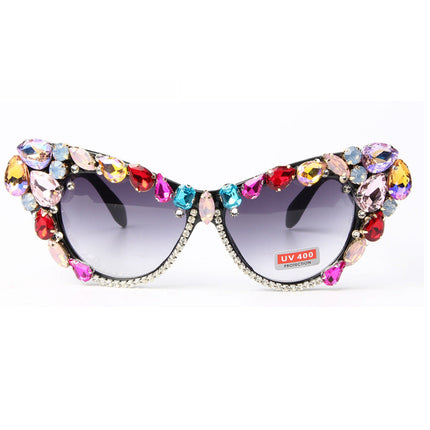 Designer Sunglasses for Women, Rhinestone Sunglasses with Crystal Decorations