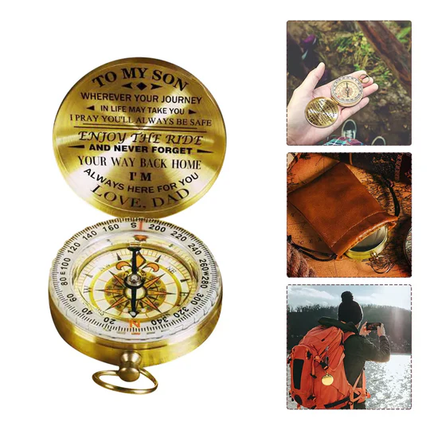 Engraved Compass Gift for Son from Dad, Enjoy the Ride Pocket Compass – image 4