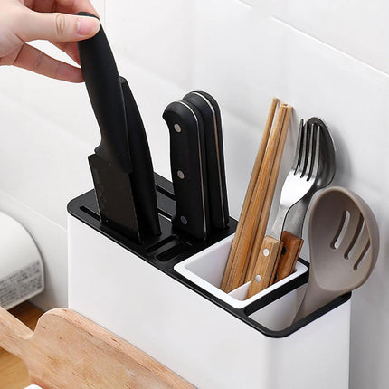 Knife & Utensil Organizer with Two-Tier Shelf | Modern Storage Solution for Efficient Kitchen Organization