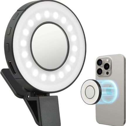 Magnetic Fill Light with Adjustable Tones for Perfect Selfies and Video Calls | Portable Lighting Solution