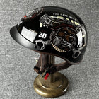 Motorcycle Helmets, Chopper Half Helmet with Drop Down Visor, Open Face Biker Helmet with Quick Release Strap