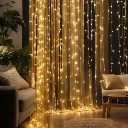 Fairy Curtain with 300 LED Lights & 8 Lighting Modes | Enchanting Decor for Cozy Indoor and Outdoor Ambiance