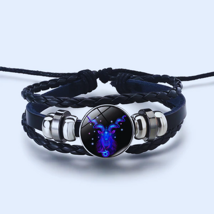 Zodiac Leather Bracelet with Adjustable Chain, Spiritual Bracelet Gift for Astrology Lovers – image 4