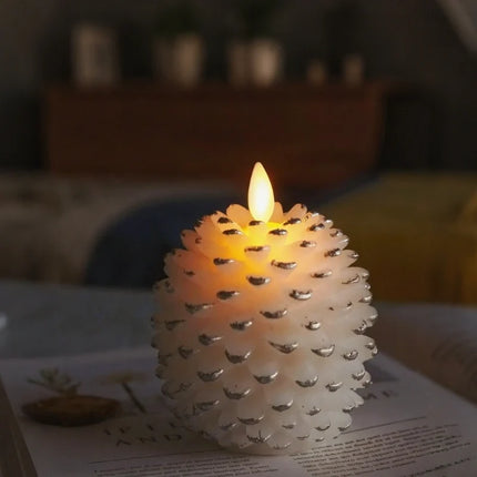 Flameless Pinecone Candles with Remote Control & Timer | Nature-Inspired Ambiance for Cozy Spaces