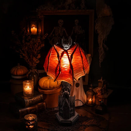 Gothic Table Lamp with Bat Wings, Haunted House Halloween Light – image 18