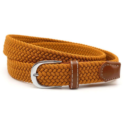 Stretch Belt with Silver Buckle, Woven Braided Belt with No Holes – image 11