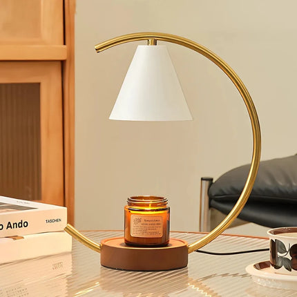 Dimmable Wax Warmer Lamp with Timer Function & Wood Base | Elegant Home Decor for Soothing Fragrance
